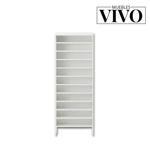 Librero Vertical Moderno Blanco con Medidas Personalizadas